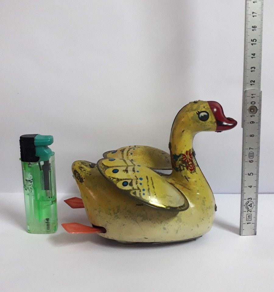 Vintage Swimming Goose Windup Tin Toy, Hobbies & Toys, Toys & Games on