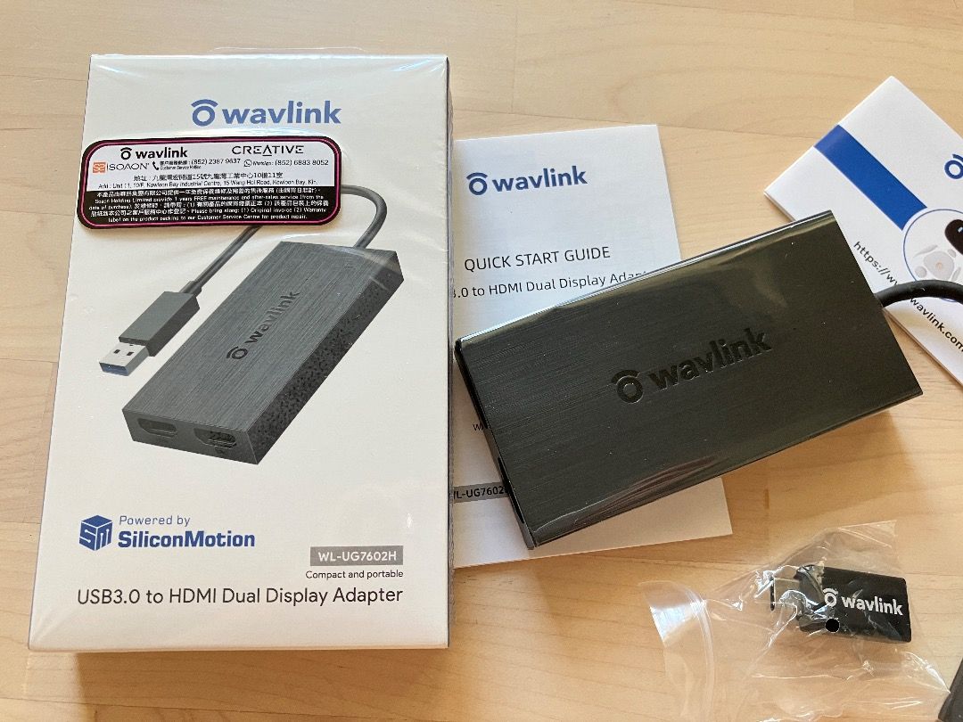 WavLink SMI 4K & 2K 雙 HDMI USB-C 轉接器 UG7602H (M1 MacBook Air 接