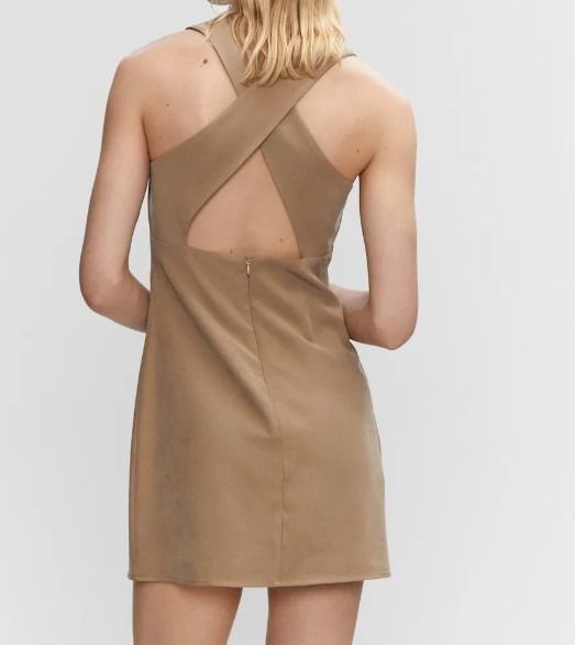 Mango wrap back dress clearance