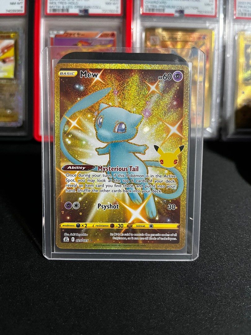 Mew Shiny 25th Anniversary Gold Metal Pokemon Card 