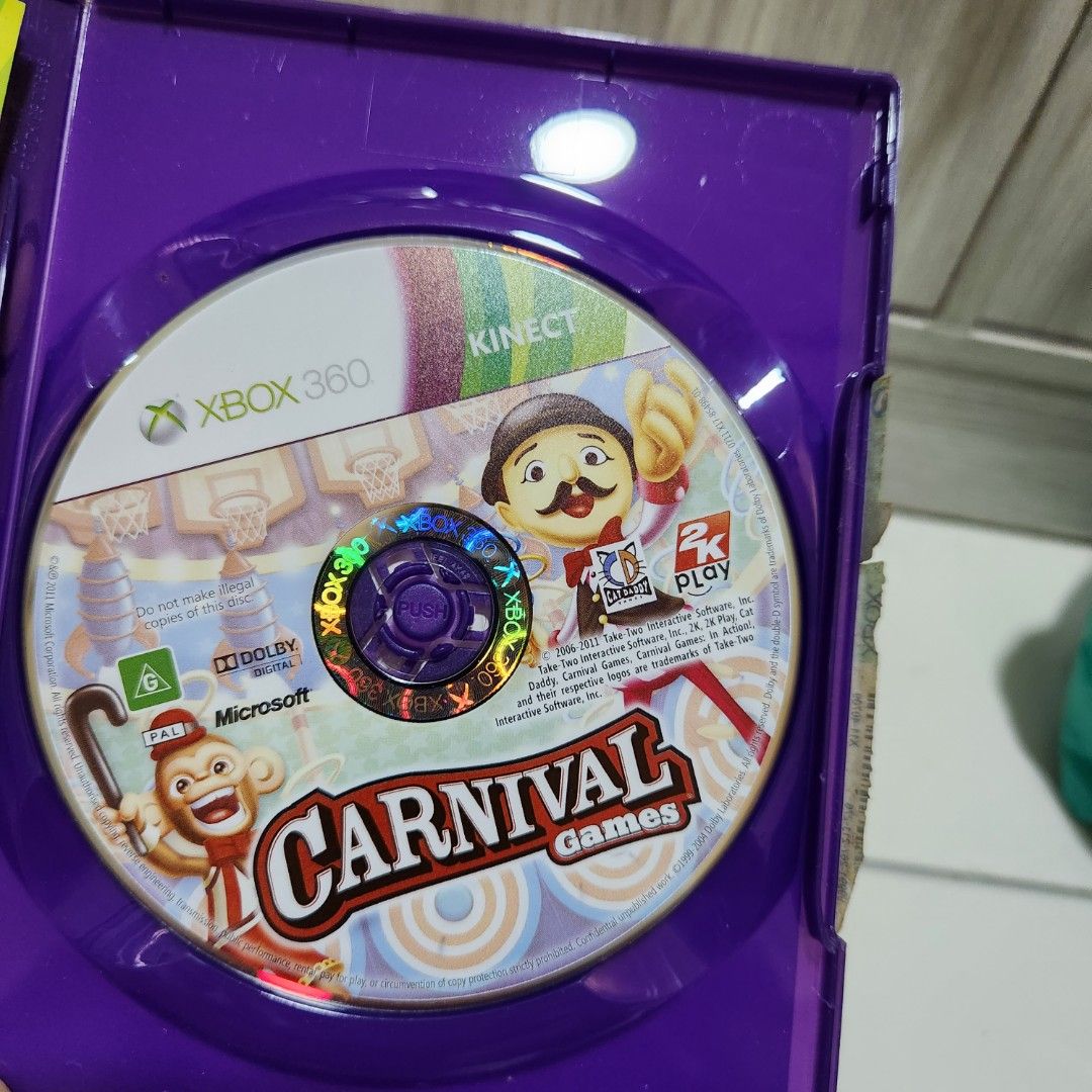 Xbox Kinect Carnival Games in Action Original Game DVD, Video Gaming