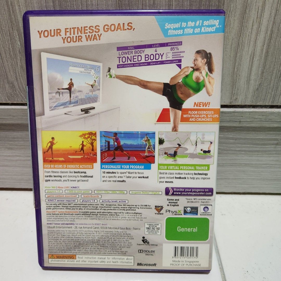 Your Shape Fitness Evolved XBOX Kinect Games, Video Gaming, Video