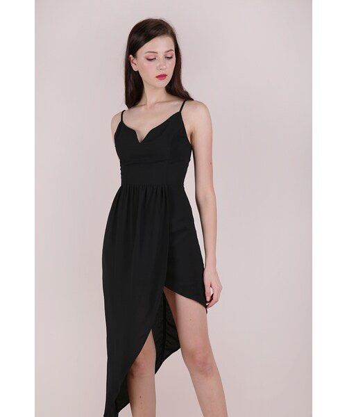XS BNWT The tinsel rack Harlyn asymmetrical dress in black