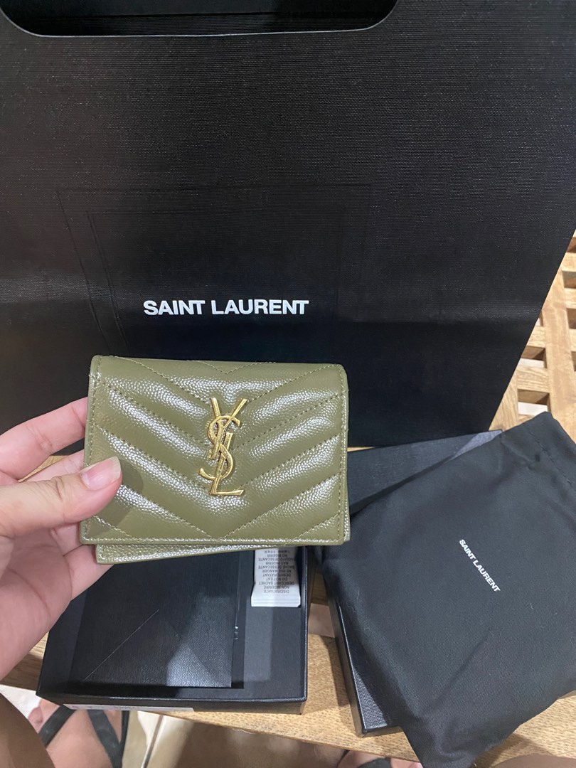 Ysl compact wallet complete inclusion, Luxury, Bags & Wallets on Carousell