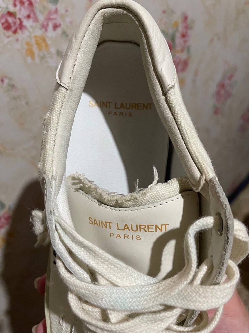 YSL COURT CLASSIC SL/06 EMBROIDERED SNEAKERS IN CANVAS AND LEATHER