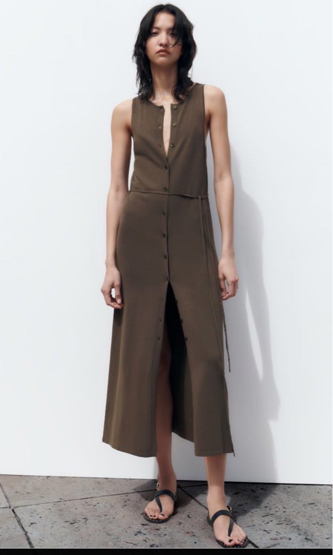 Zara belted knit dress Women s Fashion Dresses Sets Dresses
