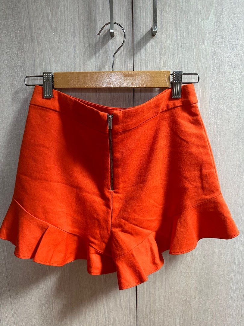 Zara orange shorts new arrivals