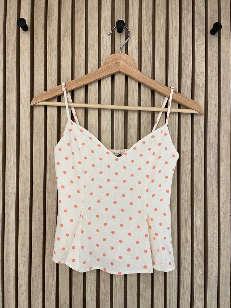 Zara pink polka dot top 2025