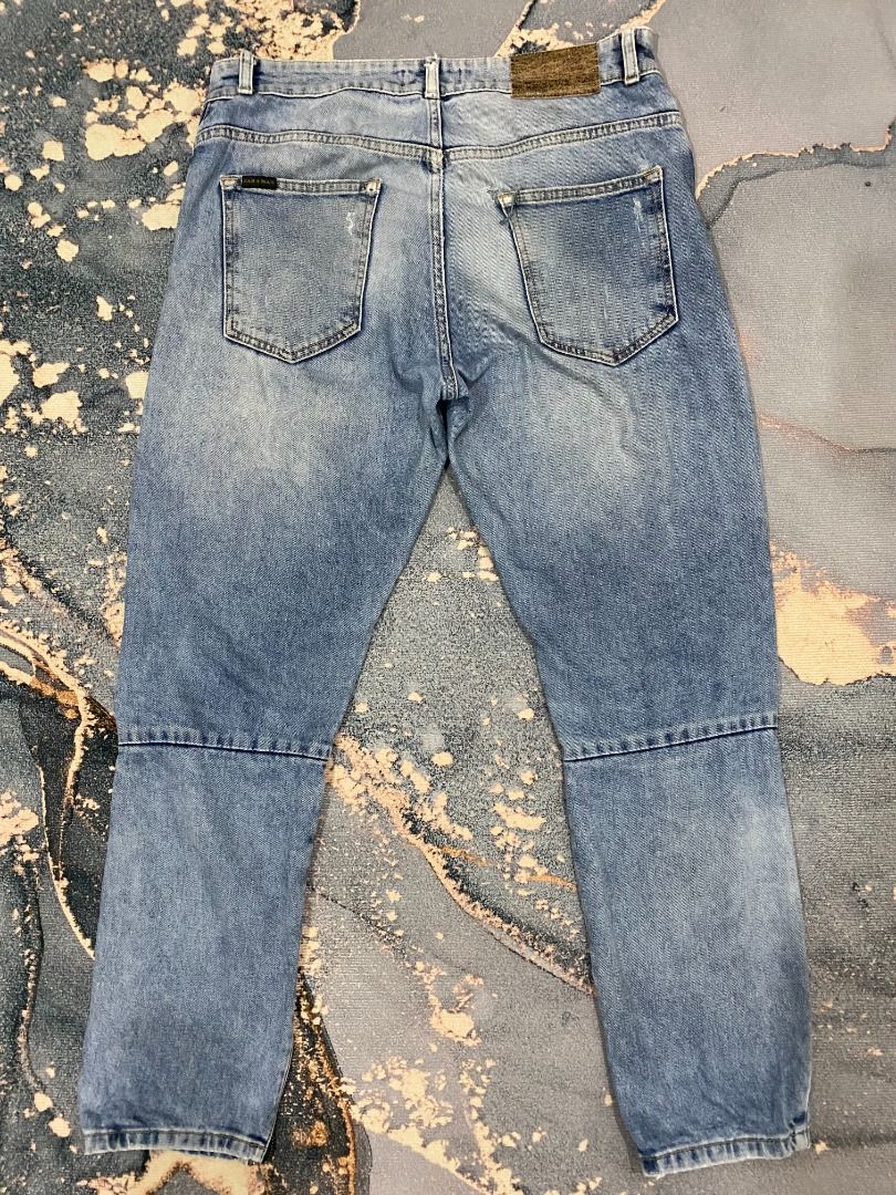 Zaraman Light Wash Distressed Biker Denim, Men'S Fashion, Bottoms, Jeans On  Carousell