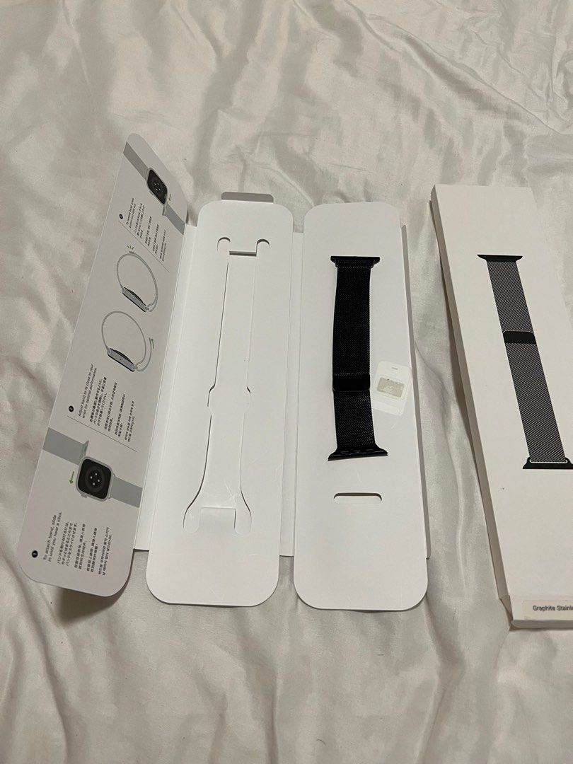 45mm Graphite Stainless Steel Milanese Loop Apple Watch, Mobile Phones