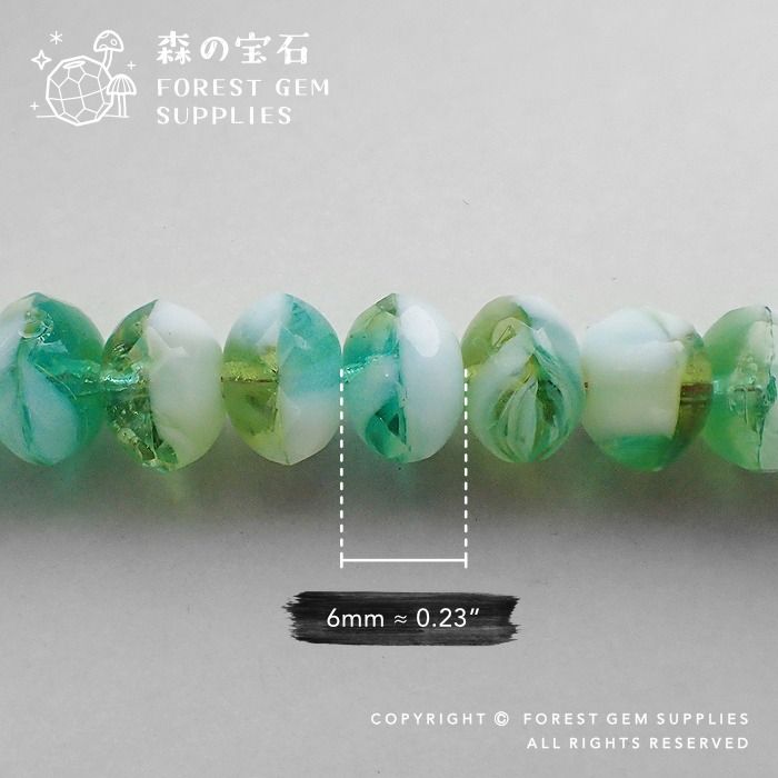 6x9mm Premium Czech glass beads, marbled green, aqua, white. Multi-colour  faceted rondelle beads · 10pcs, Hobbies & Toys, Stationery & Craft, Craft  Supplies & Tools on Carousell