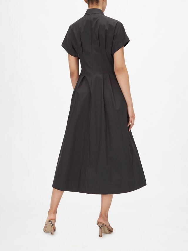 850 MaxMara Albano Cotton Midi Shirt Dress UK10 Black Net A Porter