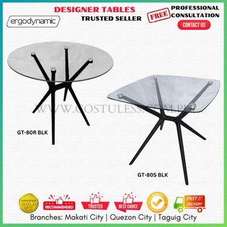🌟💎 GLASS TABLE SALE 💎🌟 Ergodynamic Round Dining Table, Square Chopstick Table, Dining Furniture, Furniture, Interior Design, Interiors, Chairs, Tables, Contract Furniture, Contract Design, Home Furniture, Office Furniture