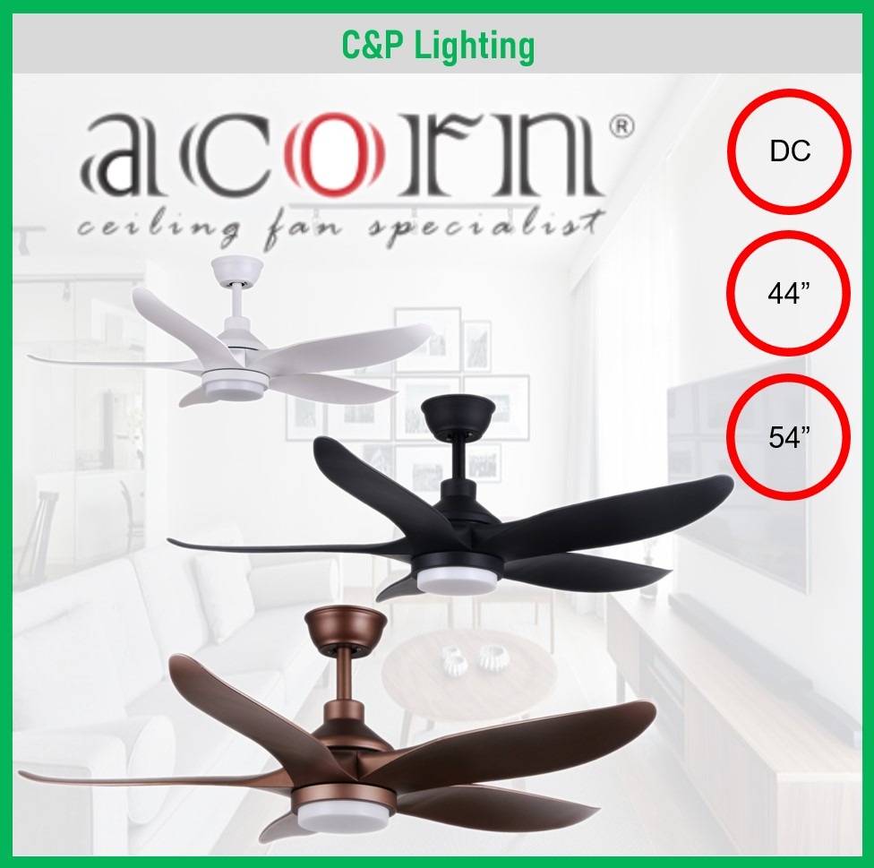 Acorn Veloce DC160 44" / 54" 5 Blades Ceiling Fan with LED and Remote Control, Furniture & Home