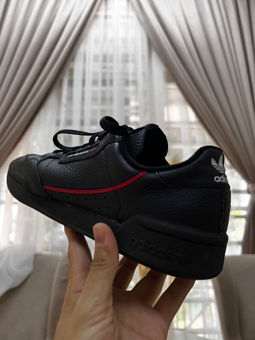 Adidas continental hotsell black on feet