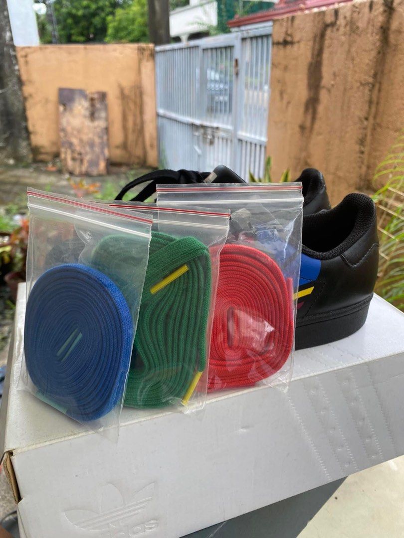 Adidas Superstar Pure (Category: Shoe inserts) located in Manila. Submitted by eclairrrrr (Listing ID 1246402461, Image 3). Description: W/ box Comes with three different color of lace Negotiable!!! Rfs: need funds.