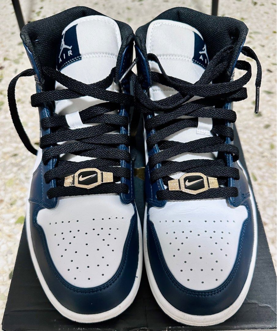 Air jordan 1 navy blue and white top