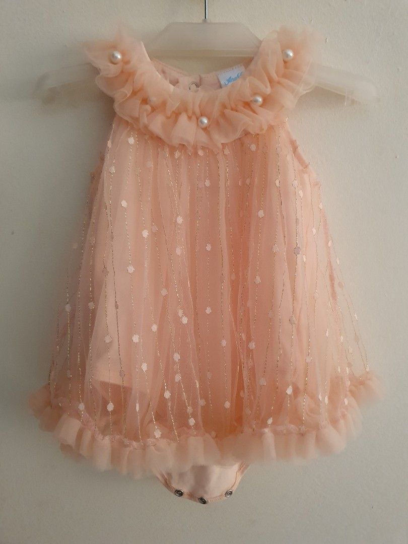 Peach color outlet baby frocks