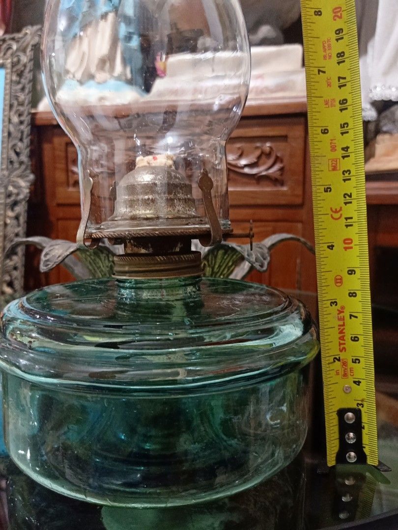Antique/Vintage Green Kerosene Lamp on Carousell