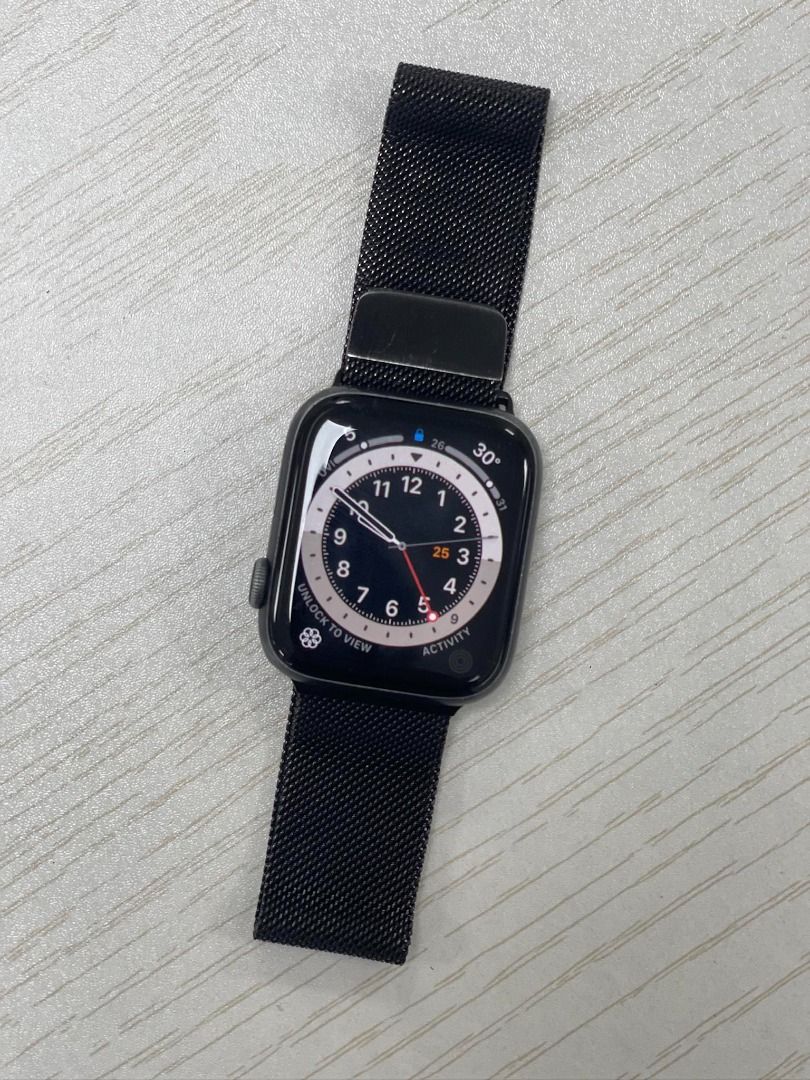 Apple Watch Series 5 (Category: Luxury Watches) located in Manila. Submitted by rayxdaniel (Listing ID 1246488414, Image 1). Description: Apple Watch Series 5 44 mm Ceramic Case iON-X Glass Signs of Use - but no issues Free milanese strap Black With Charger Box to follow (Nasa Province) Thank you!.