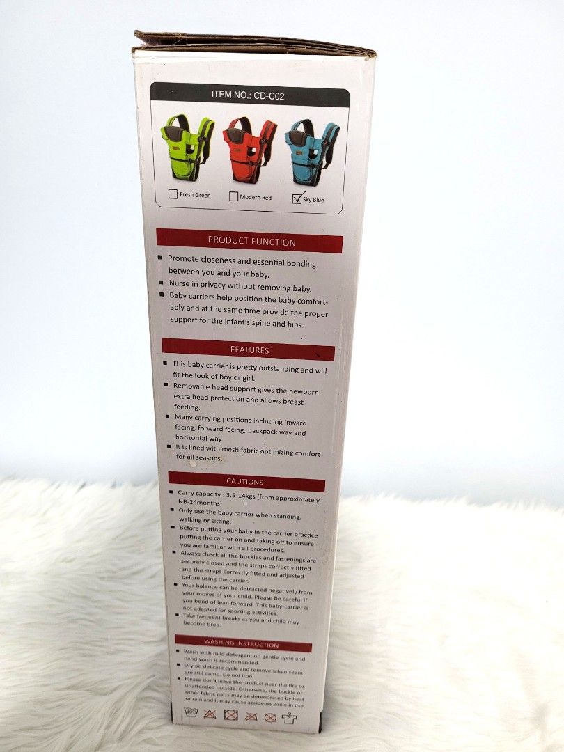 APRUVA 4 IN 1 BABY SOFT CARRIER COLOR BLUE, Babies & Kids, Going Out