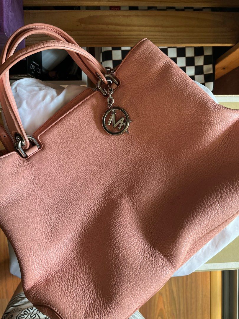 Authentic Michael Kors pale pink tote with crossbody strap