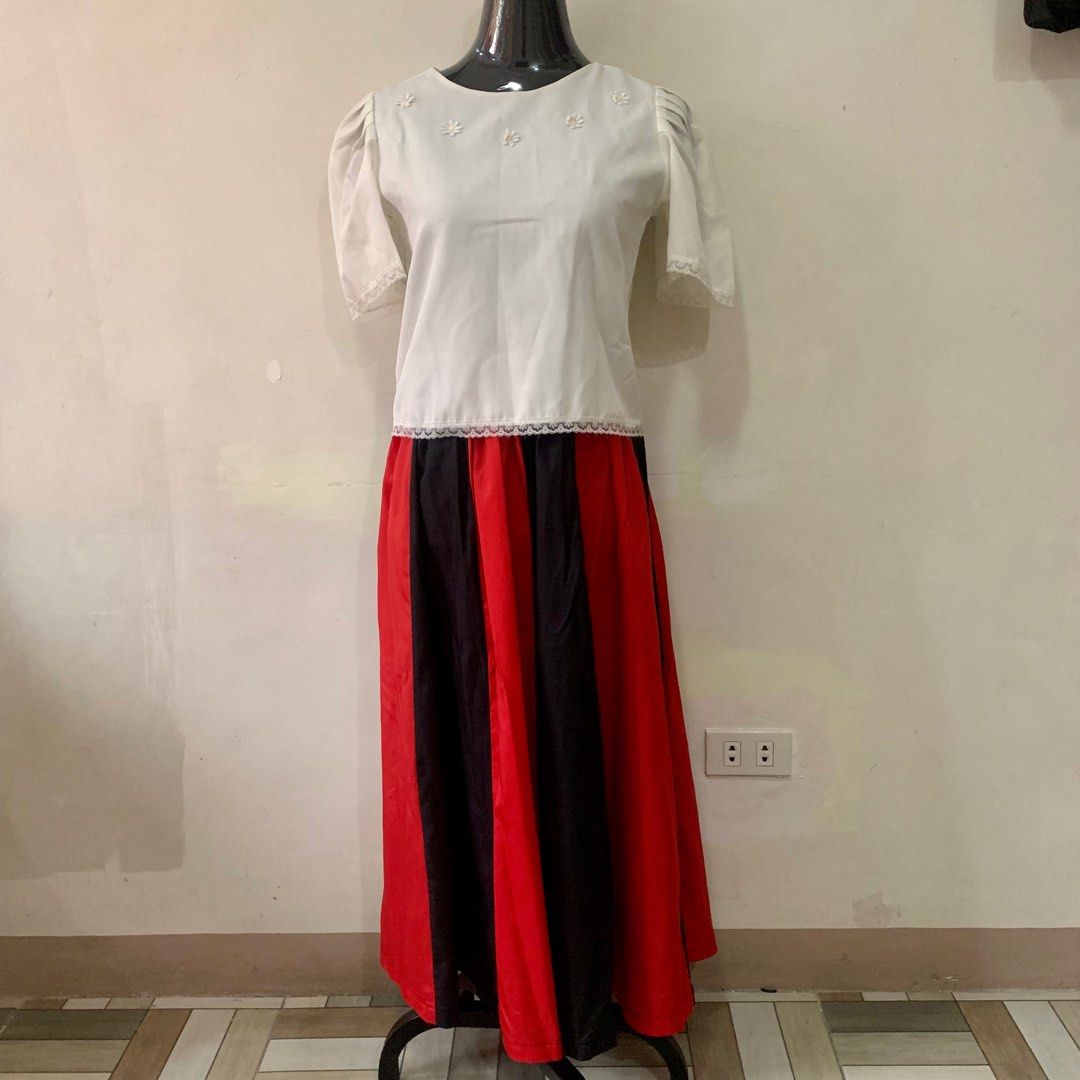 Baro t Saya Filipiniana Top and Skirt Simple Terno