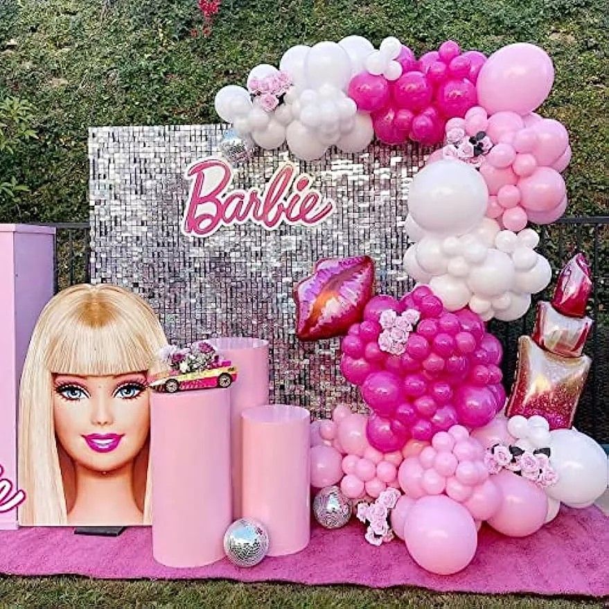 Belon helium birthday Barbie doll party decoration surprise setup balloon helium arrangements wedding Grand Opening shop cooperate events gender reveal Hobbies Toys Stationery Craft Occasions Party Su...