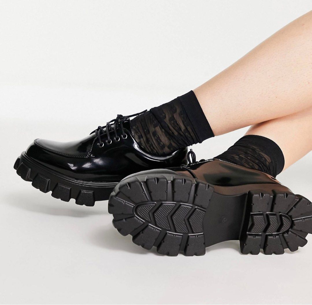 Chunky top boots black