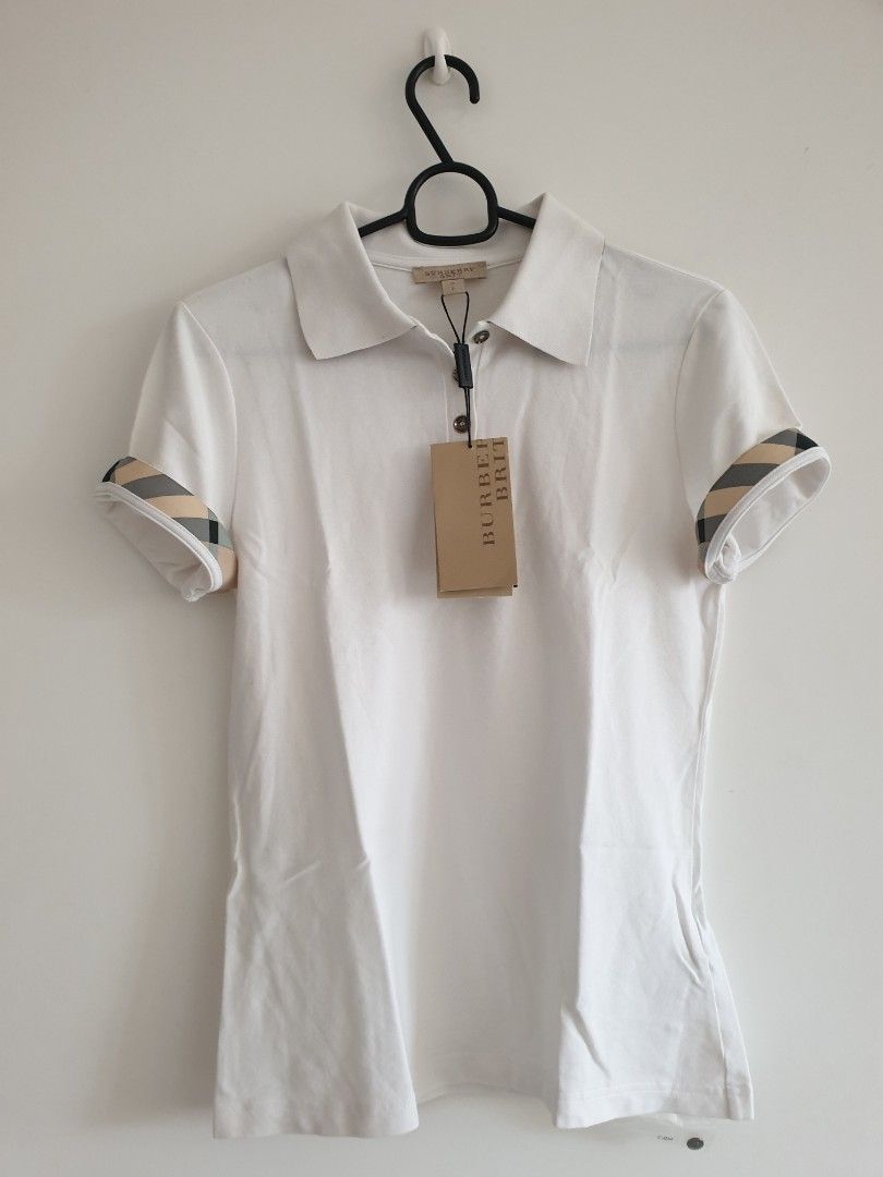 Burberry polo shirt womens silver hotsell