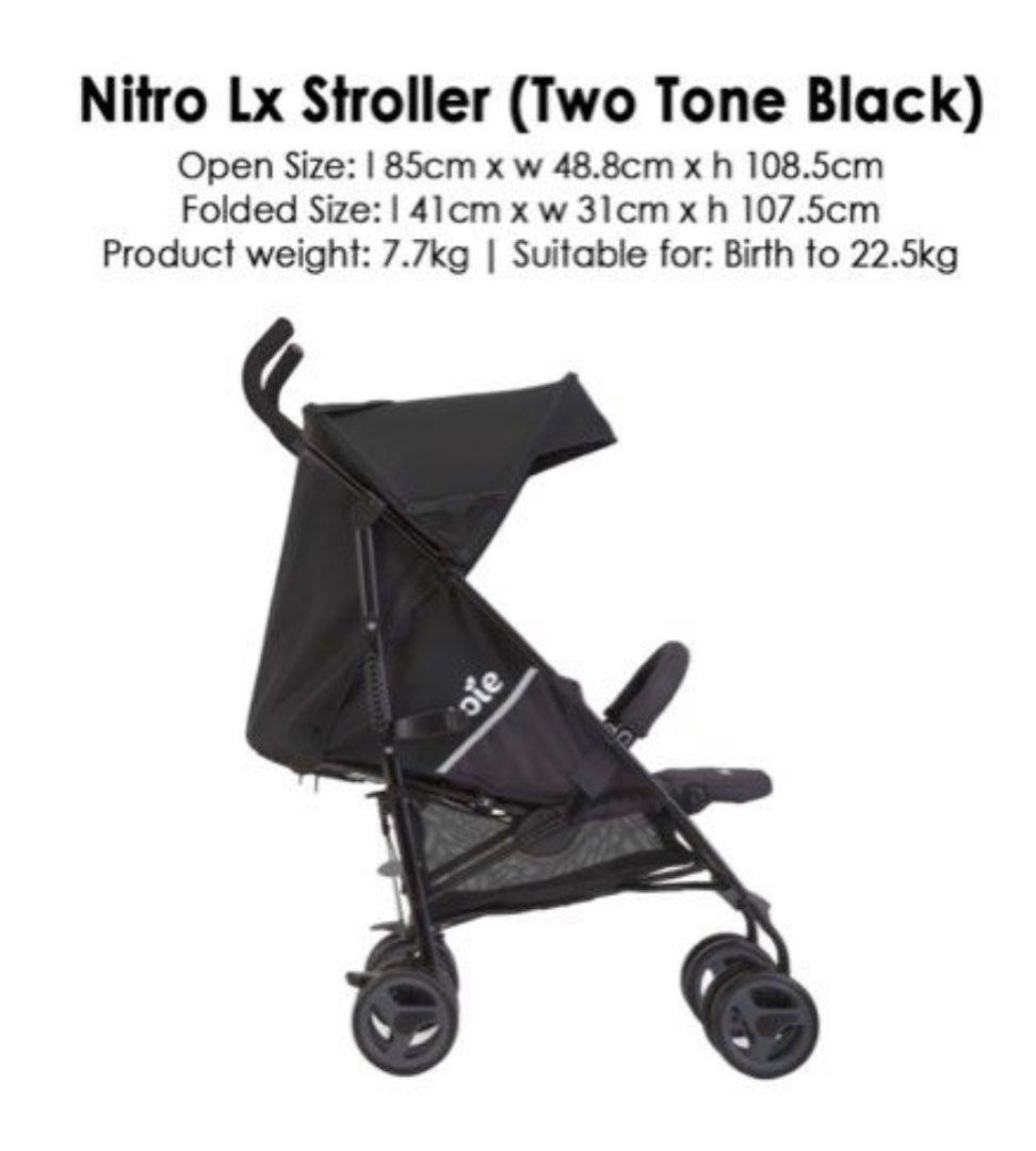 Joie two tone black nitro lx stroller discount