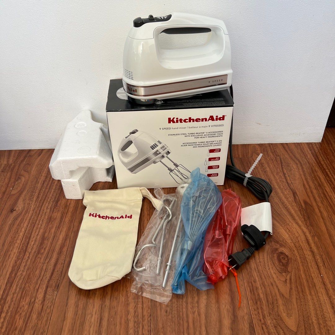 KitchenAid KHM926WH 9-Speed Digital Hand Mixer w/ Accessories