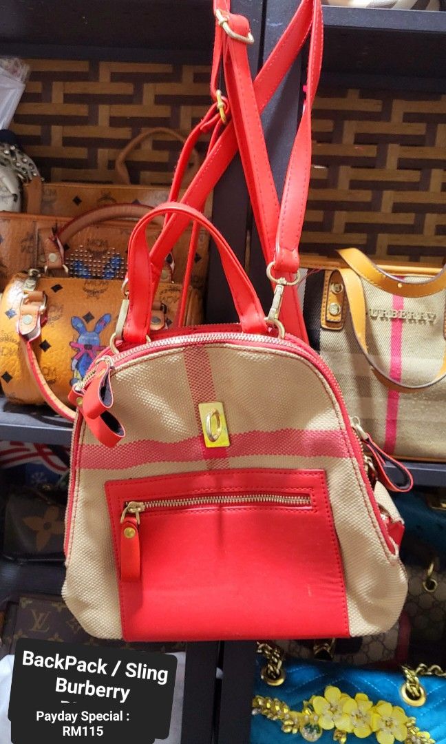 Burberry store red backpack