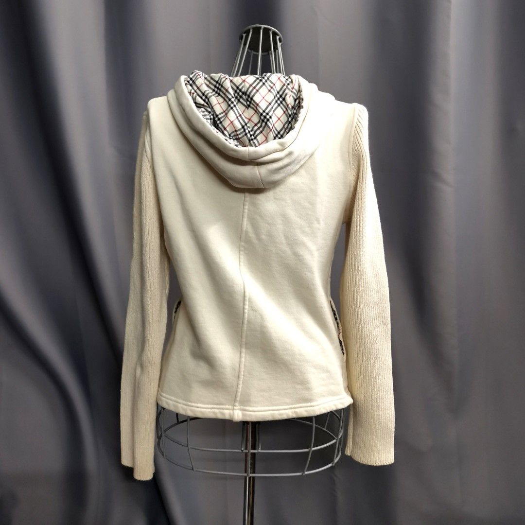 Burberry hoodie womens hotsell silver