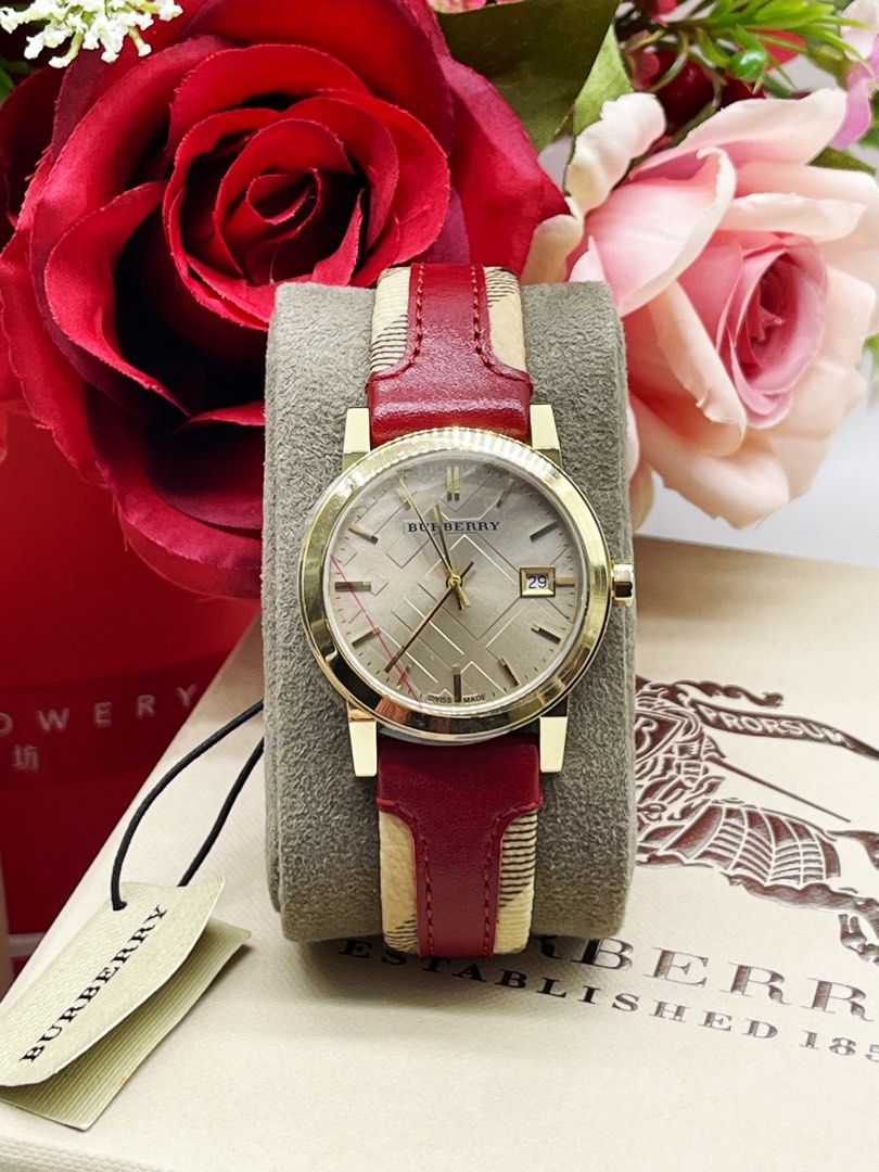 BURBERRY LADY THE CITY BU9111 HAYMARKET 34MM QUARTZ WATCH FULL SET