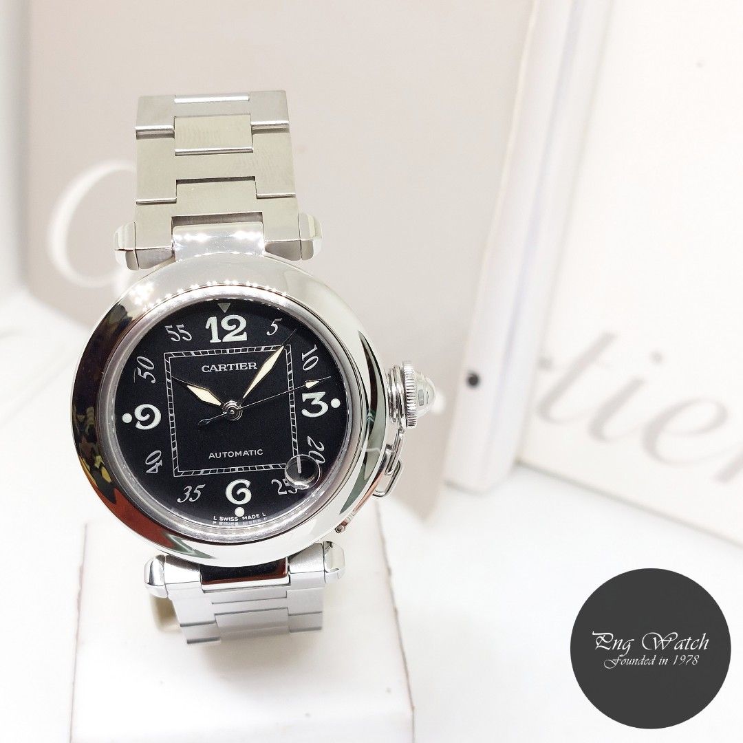 Cartier 35mm Black Arabic Dial C Pasha REF 2324 Luxury Watches