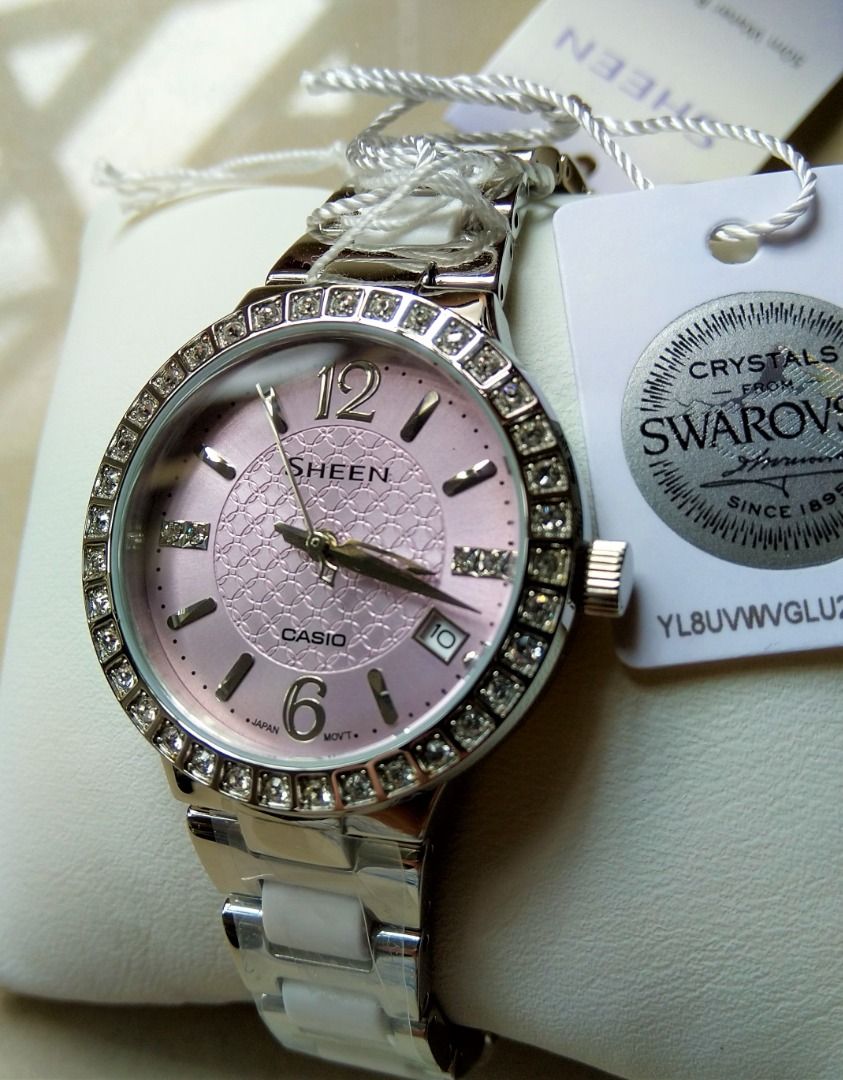 Casio sheen swarovski ladies watch price clearance
