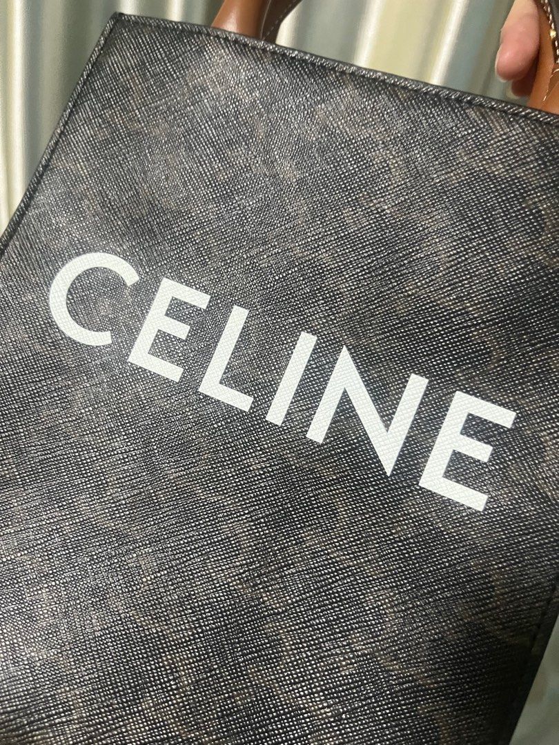 Mini Vertical Cabas in Triomphe Canvas and calfskin with Celine print