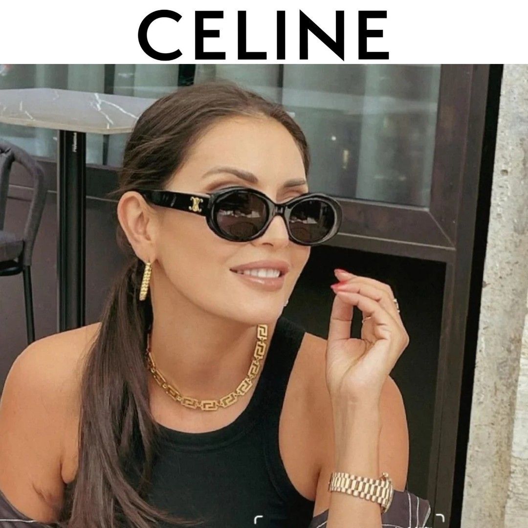 Celine triomphe 01 oval sunglasses, Women's Fashion, Watches