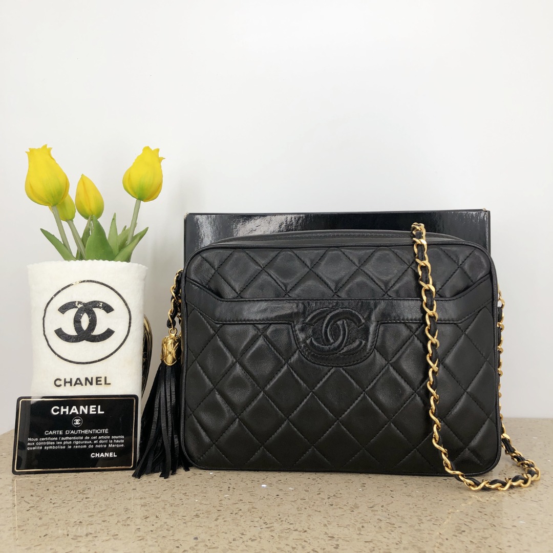 Chanel Lambskin CC Camera Bag Black – DAC