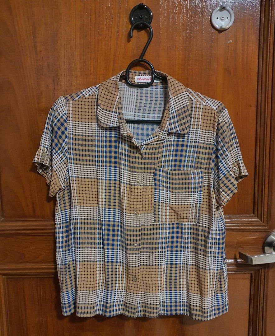 Checkered button cheap up shirt