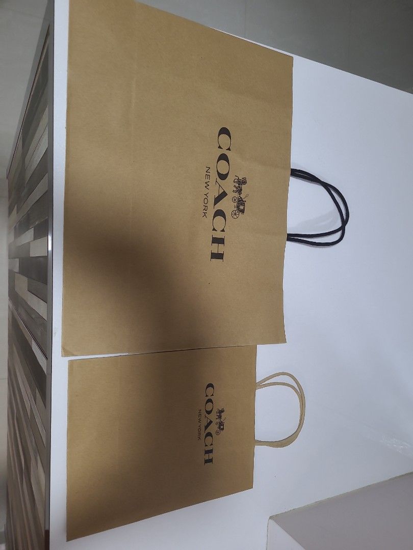 Coach paper bag x 2 pieces, Women's Fashion, Bags & Wallets, Tote Bags