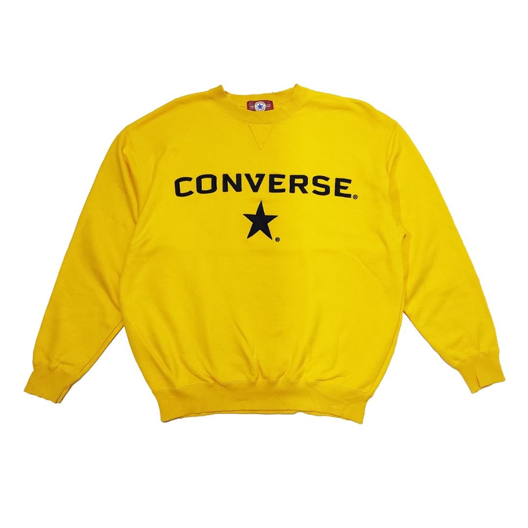 Yellow embroidered converse store