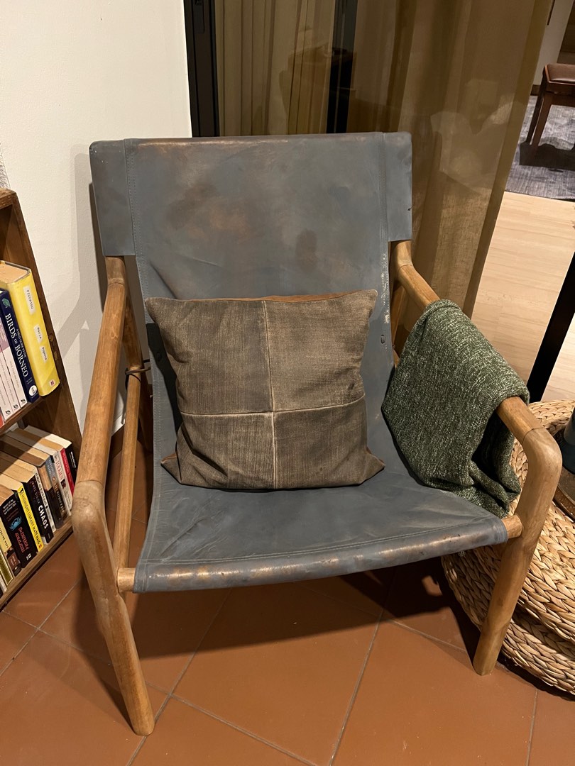Leather slingback chair on sale