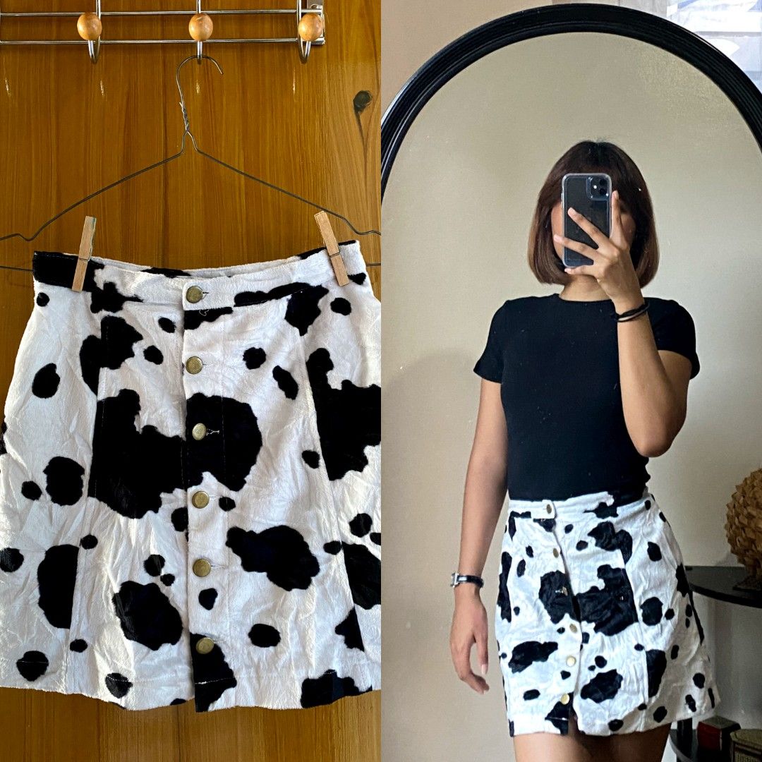 Cow Print Skirt on Carousell