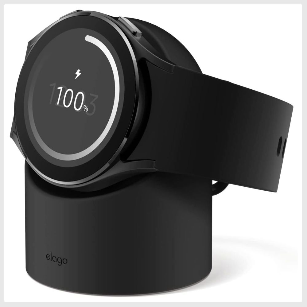 elago Watch Charger Stand Compatible with Samsung Galaxy Watch 4 Stand Galaxy Watch 4 Classic Stand Galaxy Watch 3 Stand Galaxy Watch Active Stand 40 46mm Black Medium EST GWT2 Black Mobile Phones Gad...