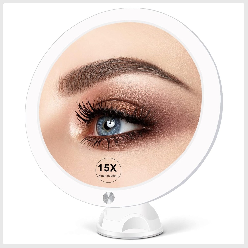 Fabuday 15X Lighted Magnifying Mirror with Lights Large 8 Inch Makeup