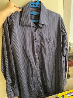 Louis Feraud Men's Button Up Shirt Blue Small Dubai New Long Sleeve Front  Pocket