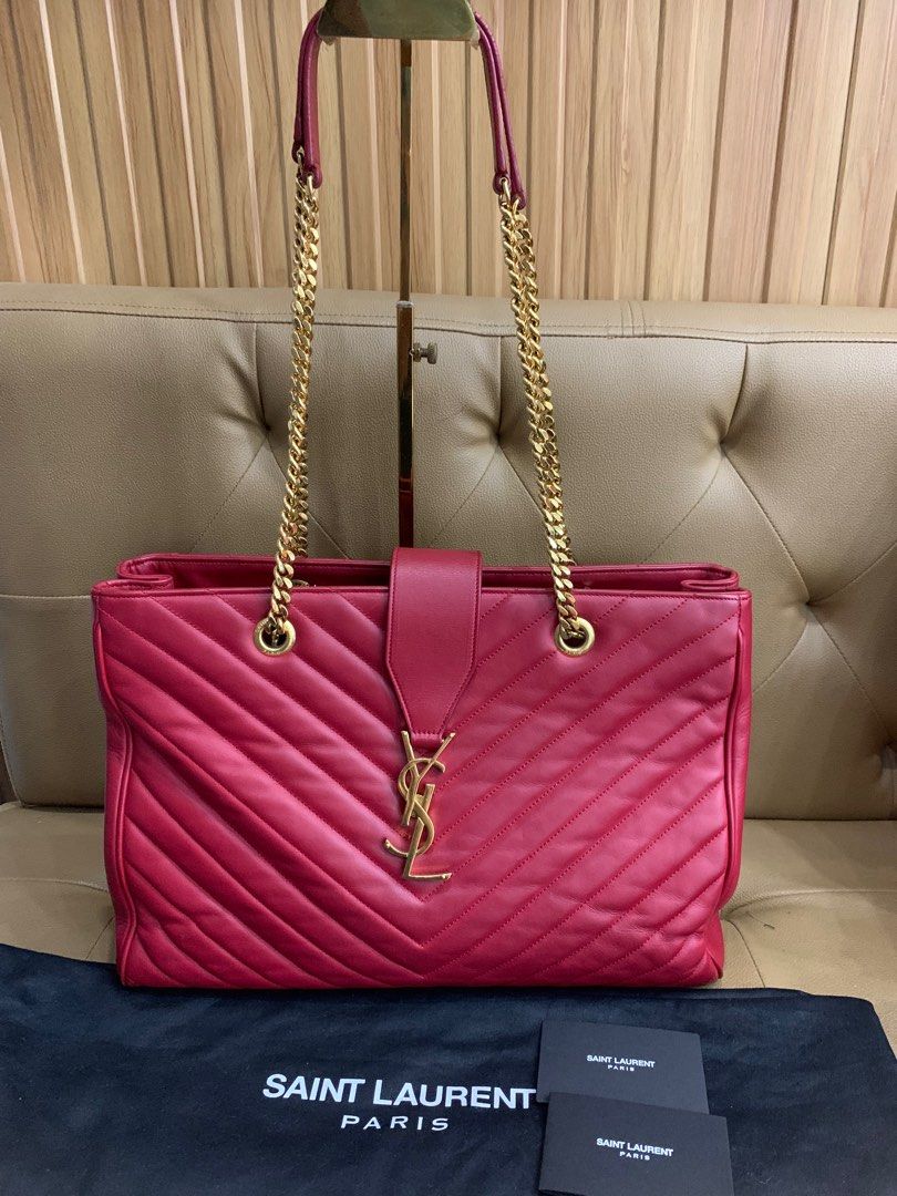 FLASH SALE Authentic SAINT LAURENT Chevron Monogram Lambskin