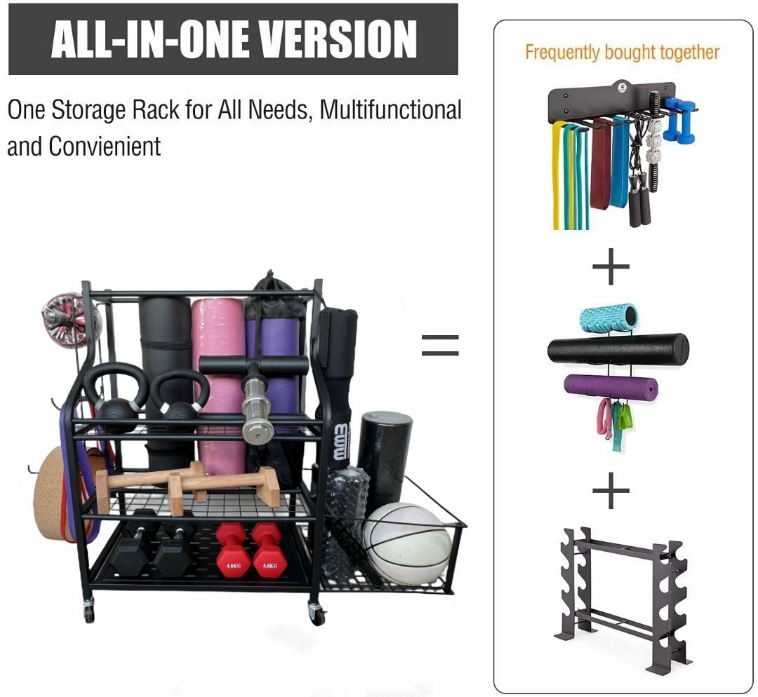 Home Gym Storage Exercise Equipment Yoga Mat Storage Rack